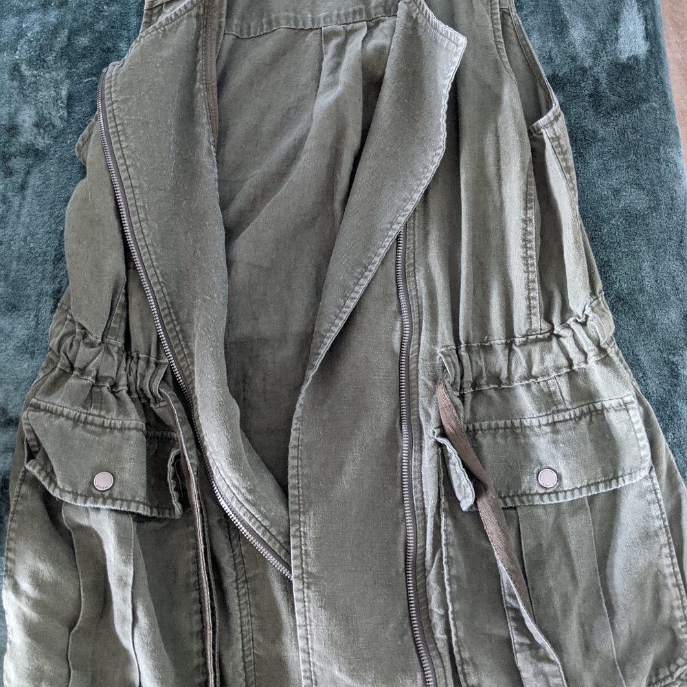 Athleta Linen Long Vest